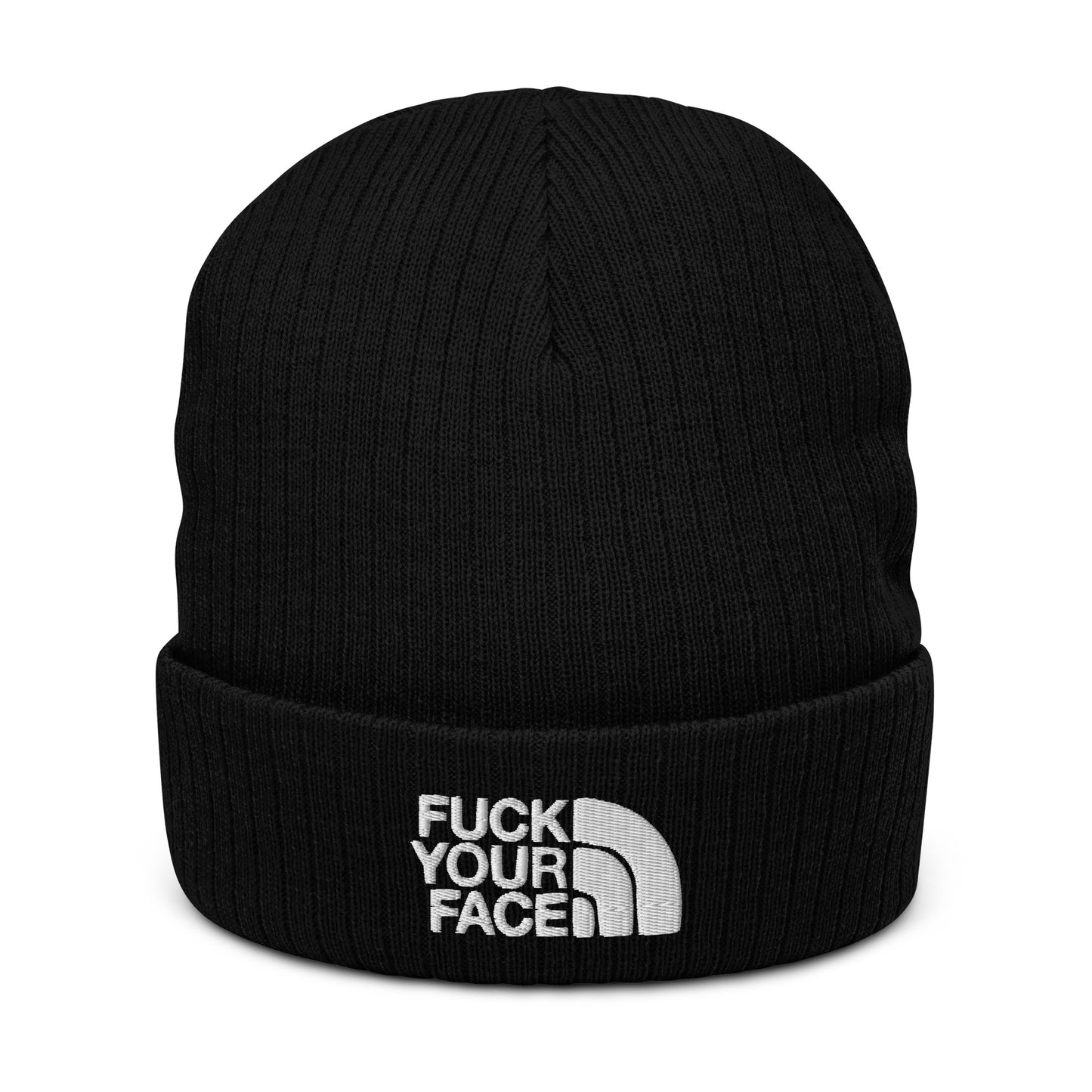 Fuck Your Face Ribbed Knit Beanie