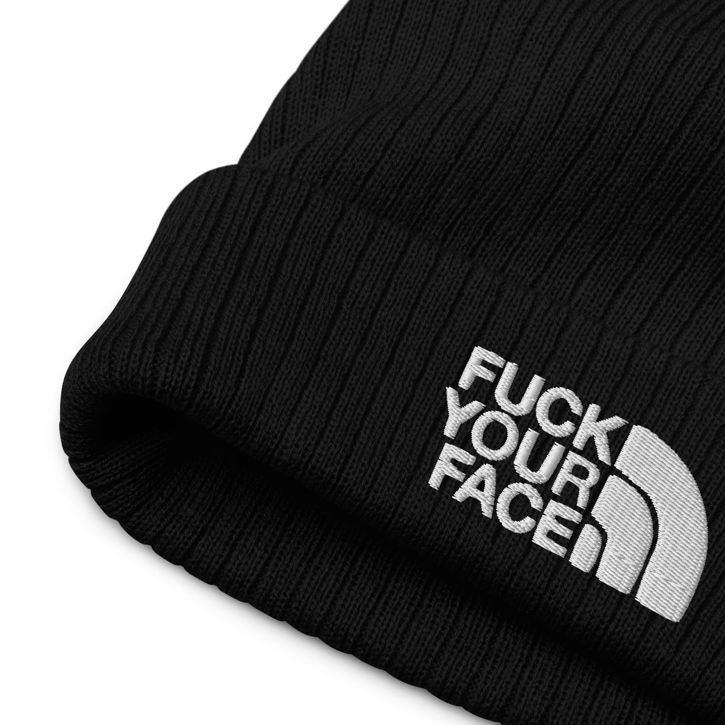 Fuck Your Face Ribbed Knit Beanie